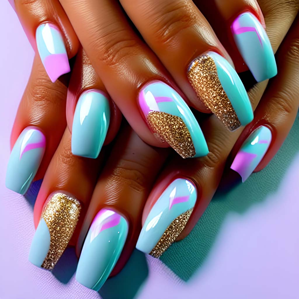 orange summer nails
