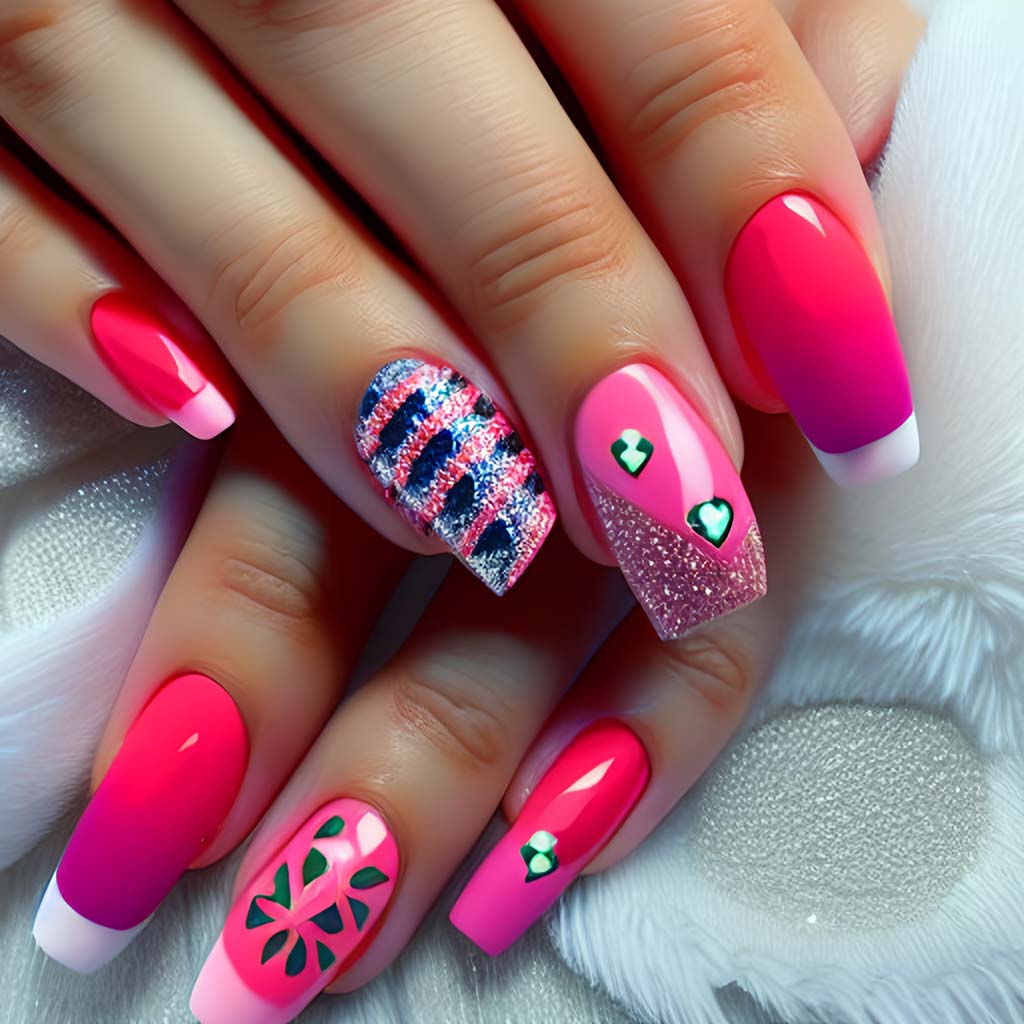 pink summer nails